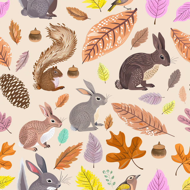 Woodland Autumn Illustration