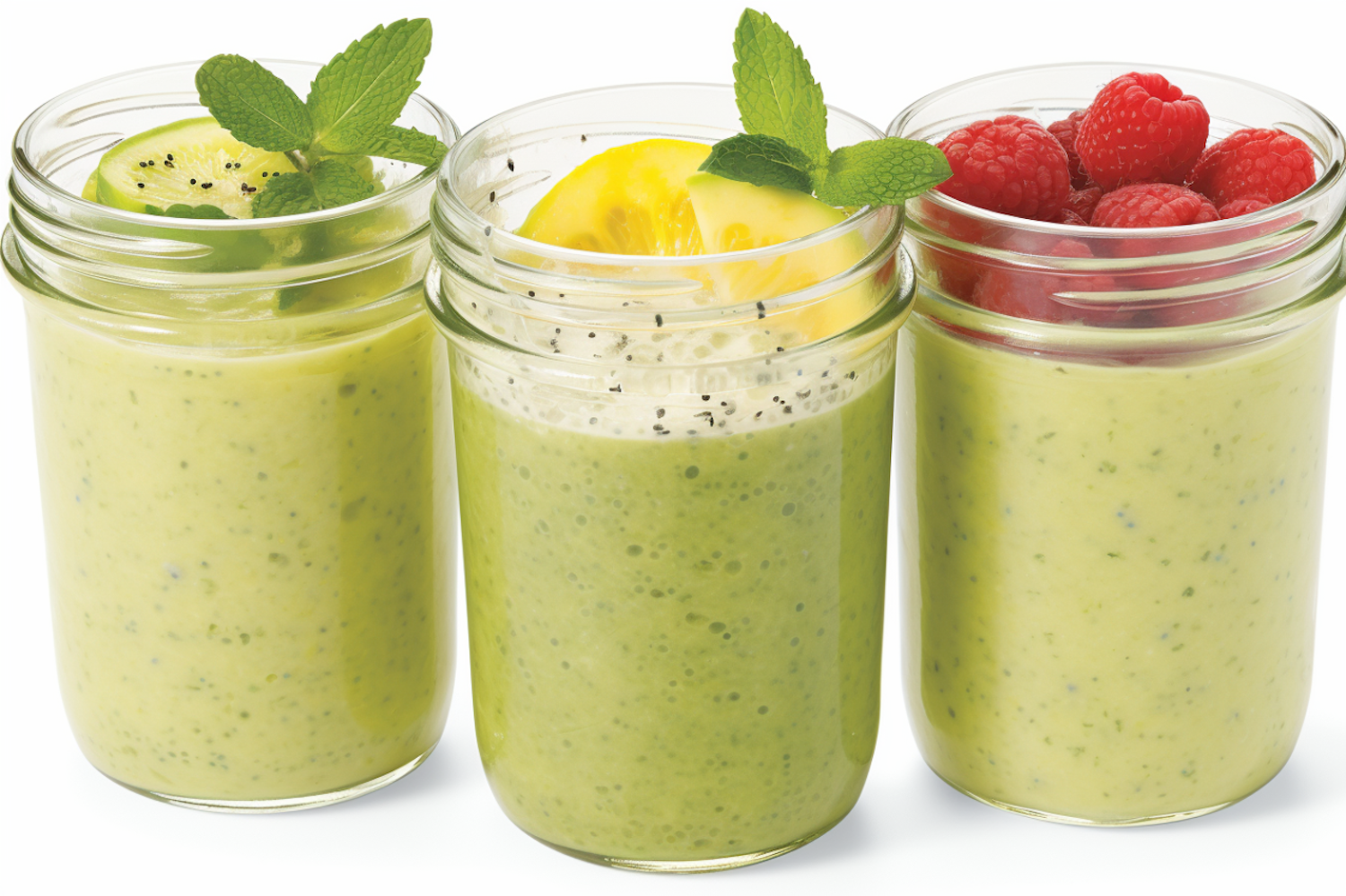 Triple Delight Green Smoothie Jars