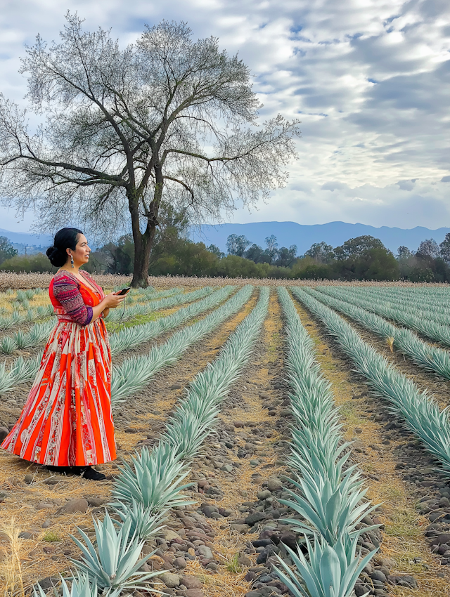 Woman in Agave Field