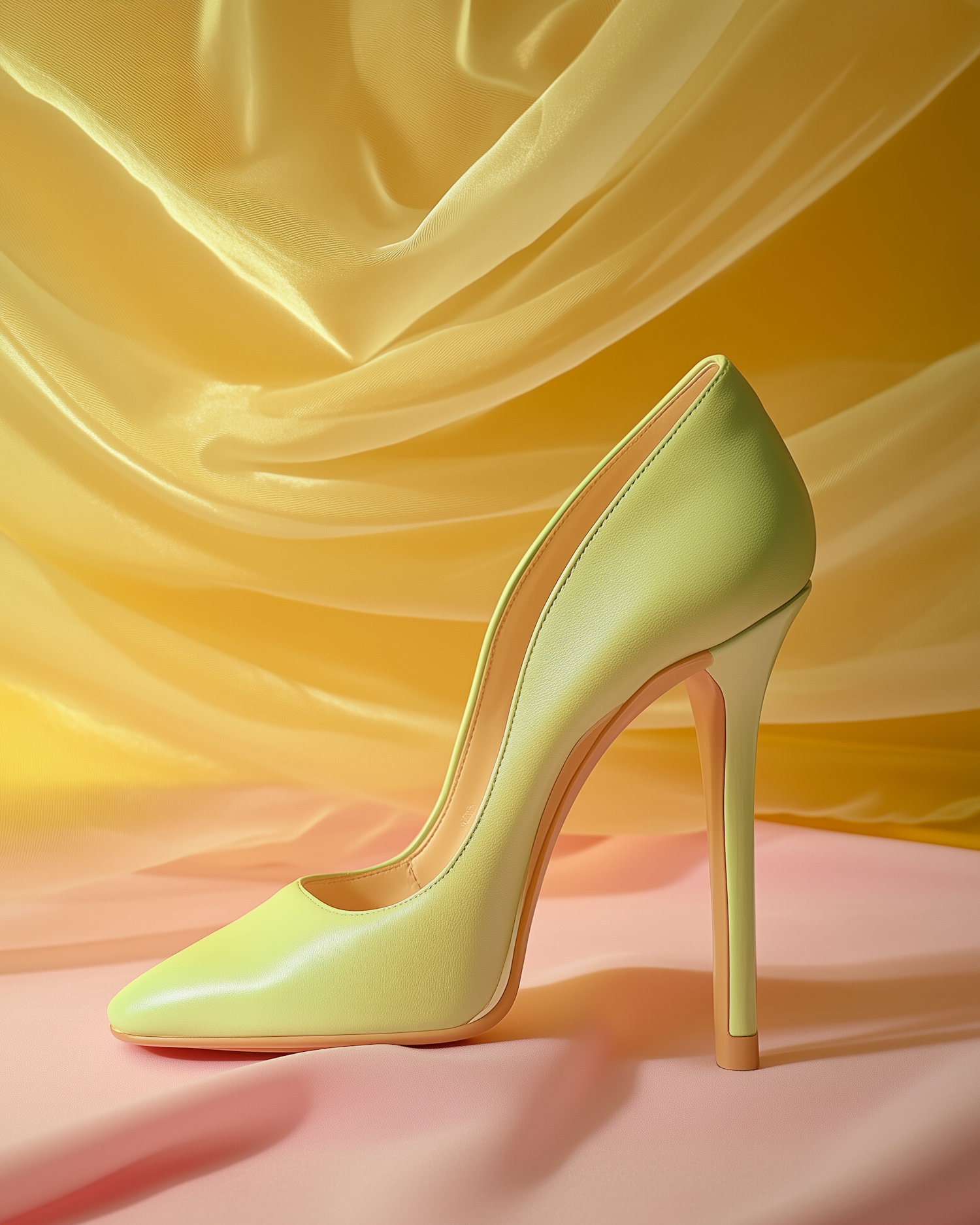 Pastel Green High-Heeled Shoe