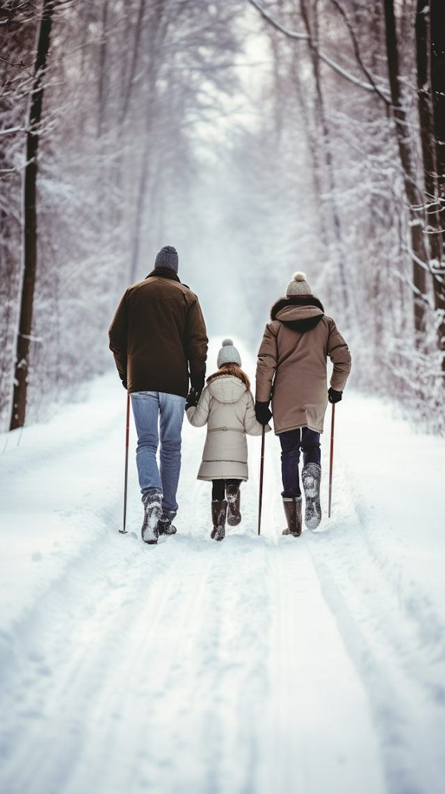 Family Winter Trek in Serenity Woods