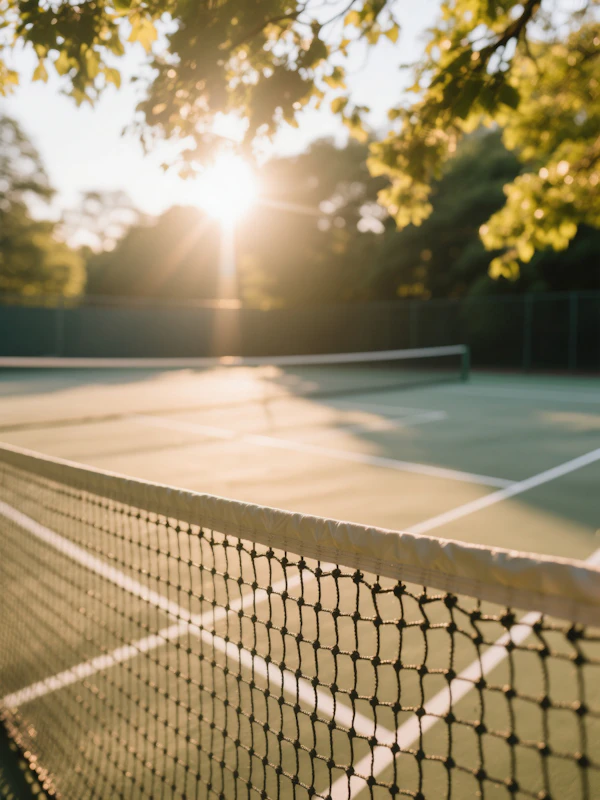 Sunlit Tennis Court