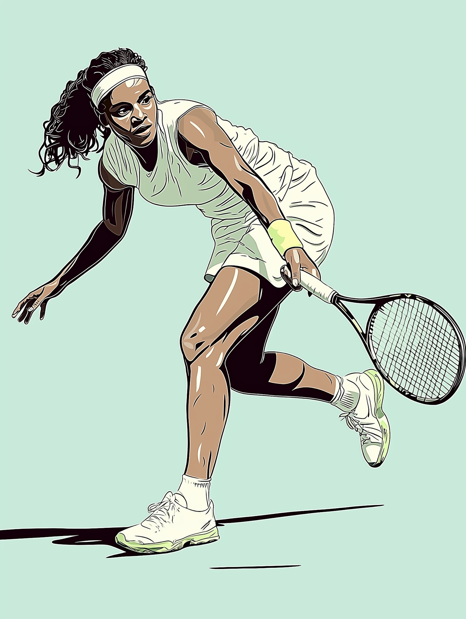 Female Tennis Player Art