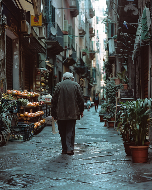 Solitude in the Bustling Street