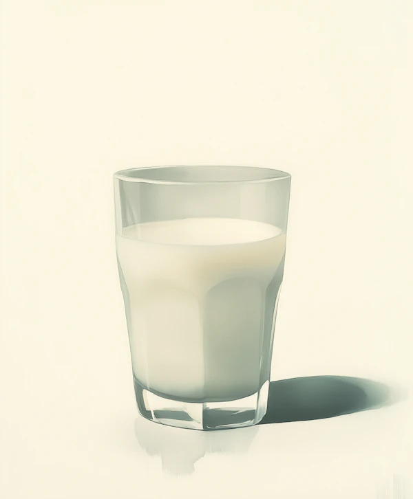 Glass of Milk on Neutral Background