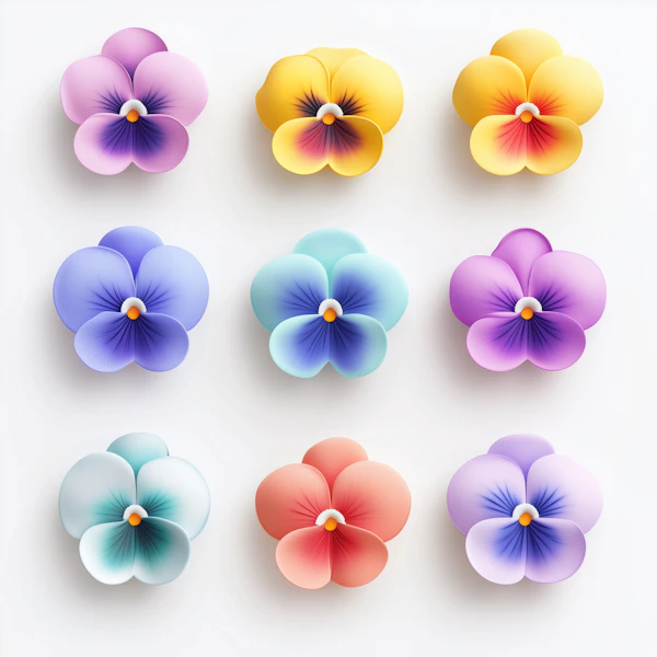 Stylized Pansy Grid