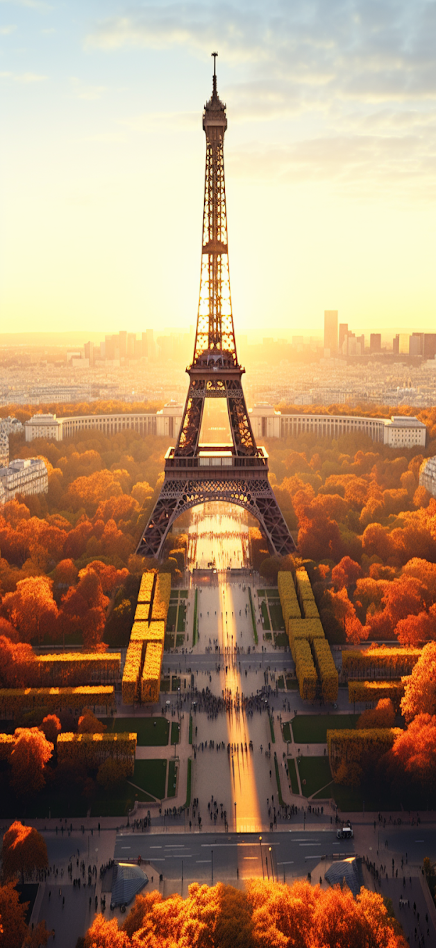 Golden Hour at Autumnal Eiffel Tower