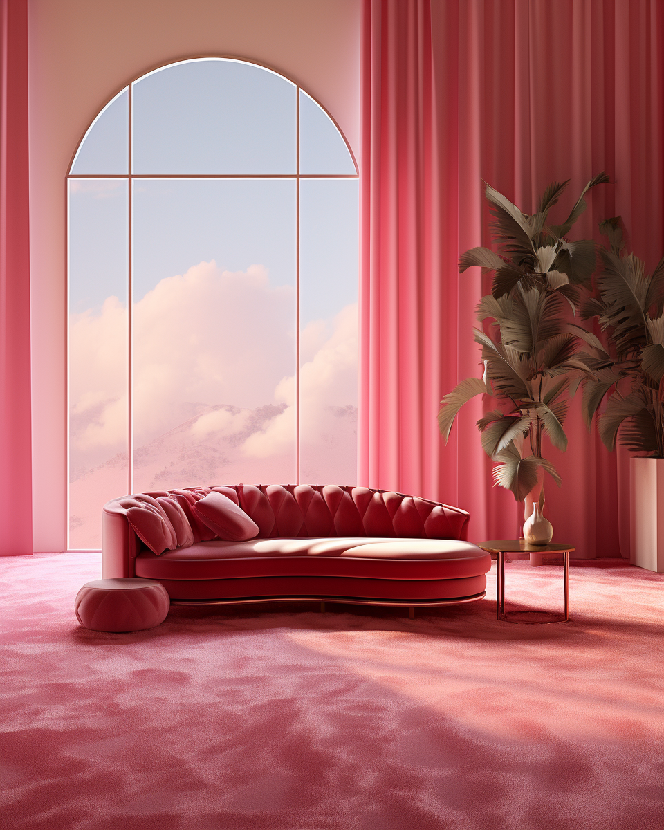 Modern Pink Elegance: A Chic Interior with Lush Accents Photo on Lummi