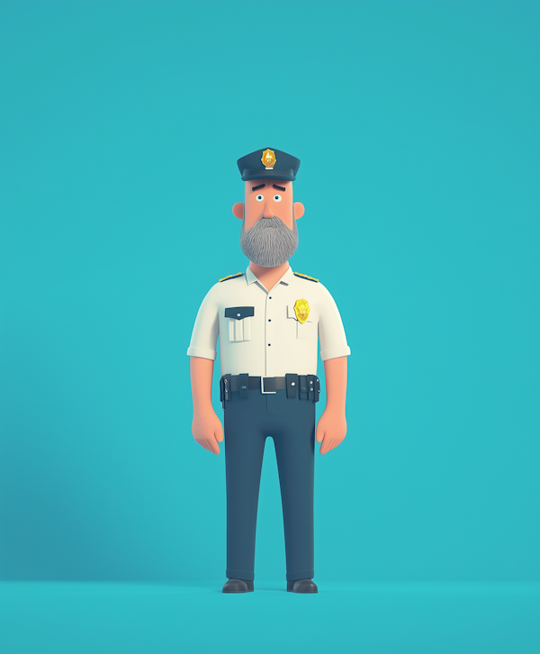 Stylized Police Officer Illustration