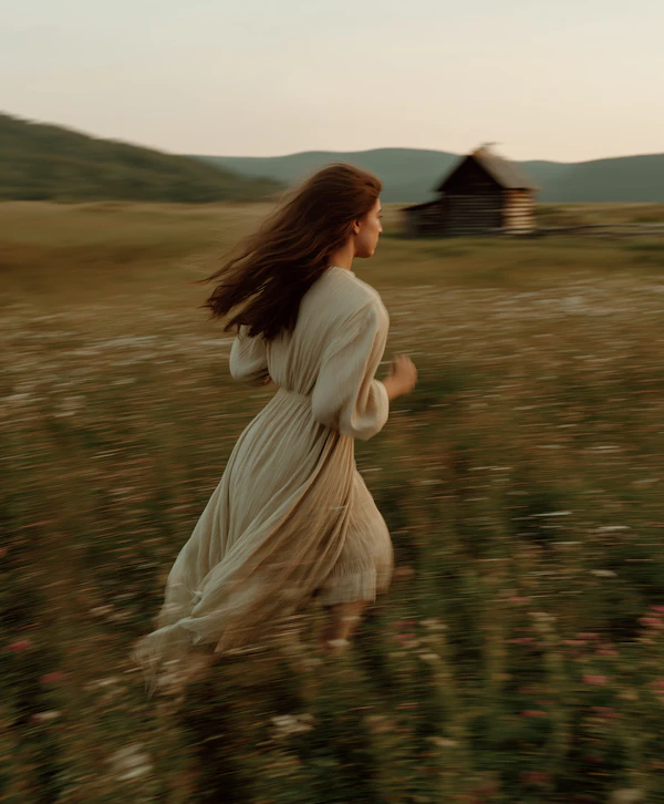 Woman in Wildflower Meadow