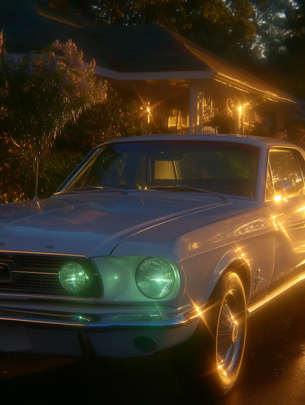 Vintage Car at Sunset