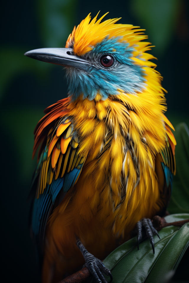 Vibrant Perched Bird with Colorful Plumage