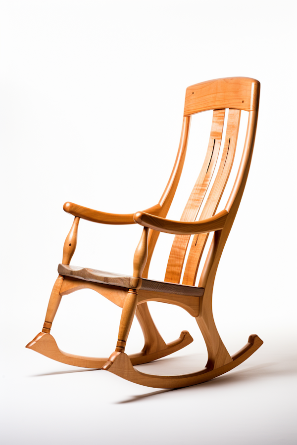 Honey-Blond Wooden Rocking Chair