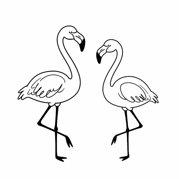 Stylized Flamingos Art
