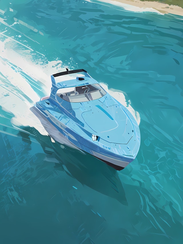 Speedboat on Turquoise Waters