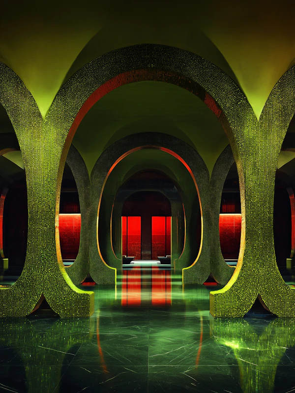 Futuristic Green Interior