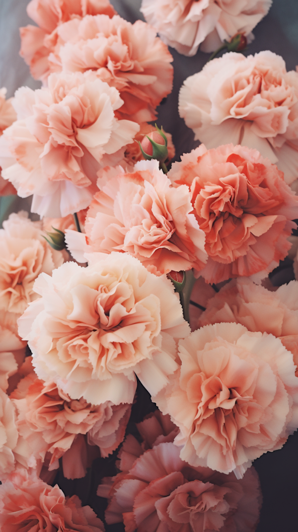 Soft Peach Carnation Symphony