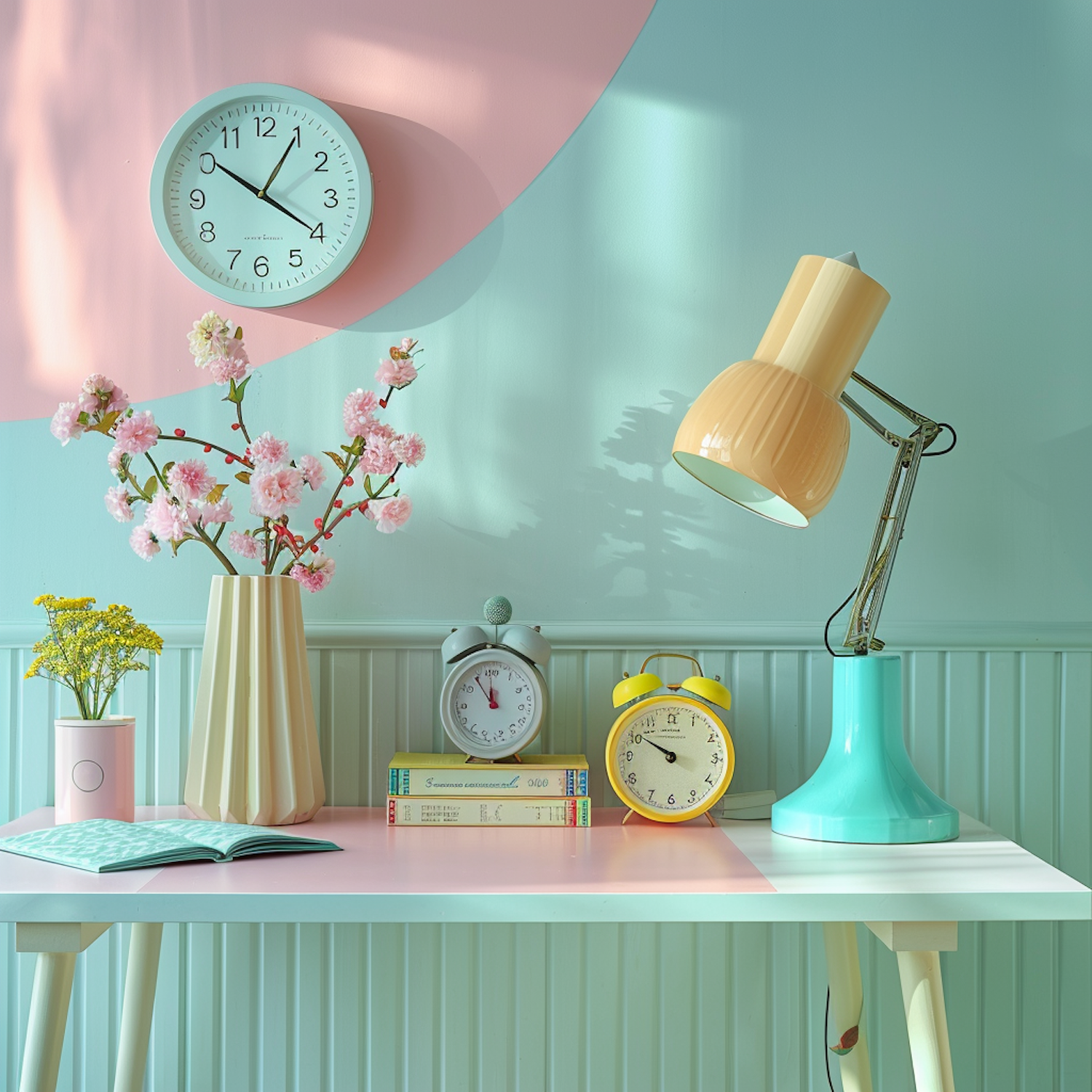 Pastel-Colored Study Space