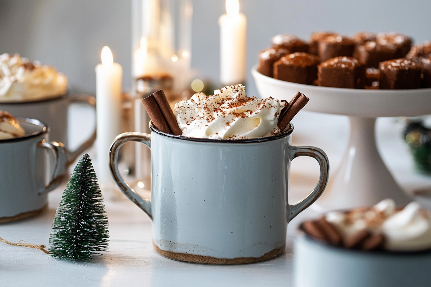 Cozy Festive Scene with Hot Chocolate