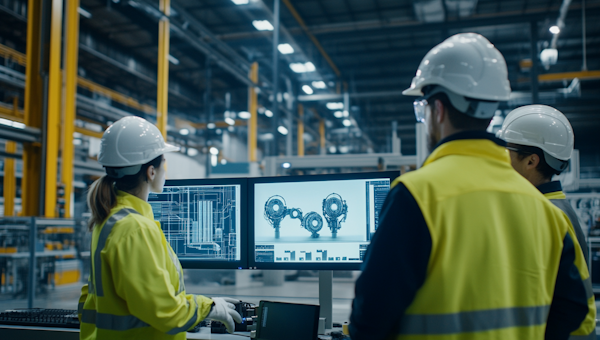 Industrial Workers in Factory Setting