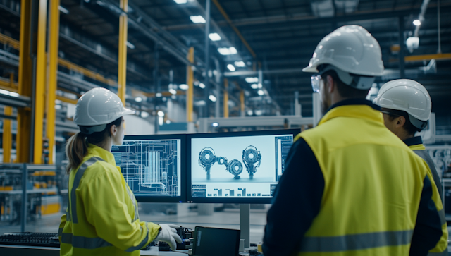 Industrial Workers in Factory Setting