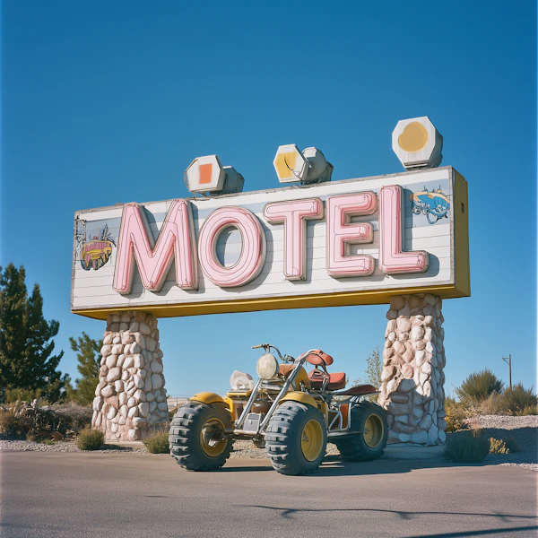 Retro Motel Sign Scene