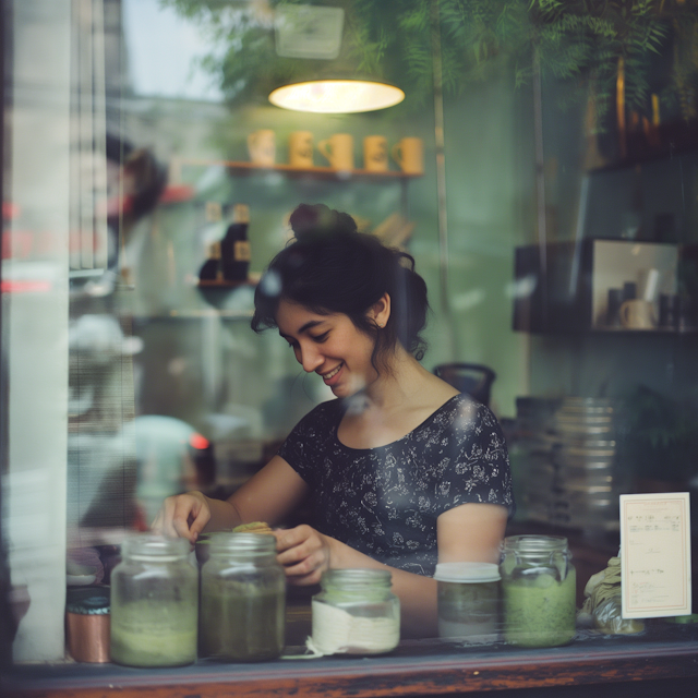 Artisan Woman in a Cafe