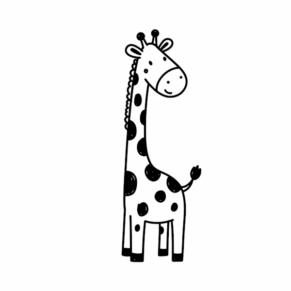 Cheerful Cartoon Giraffe