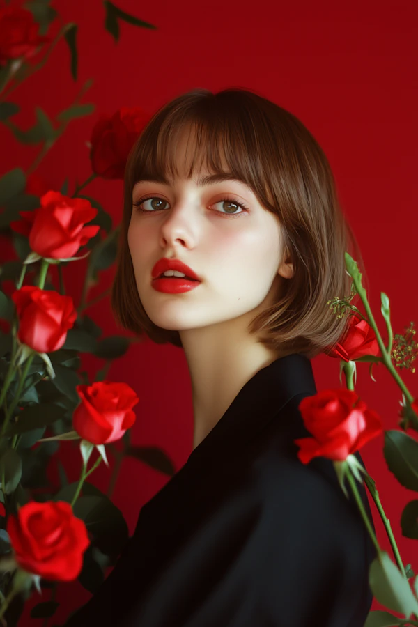 Woman with Roses