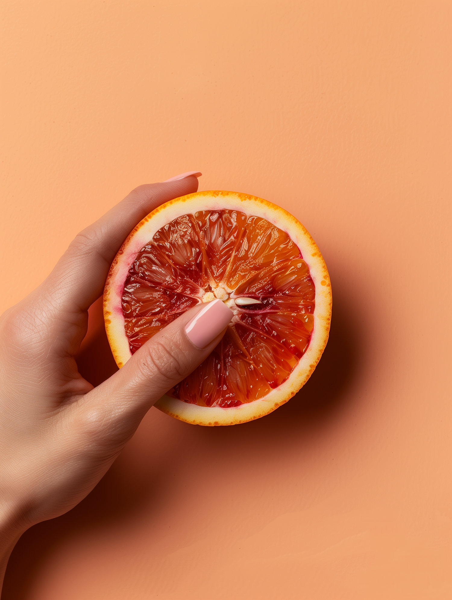 Hand Holding Blood Orange