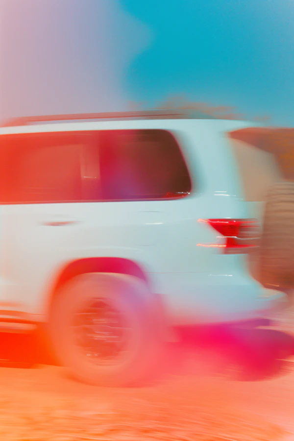 Blurred SUV in Motion