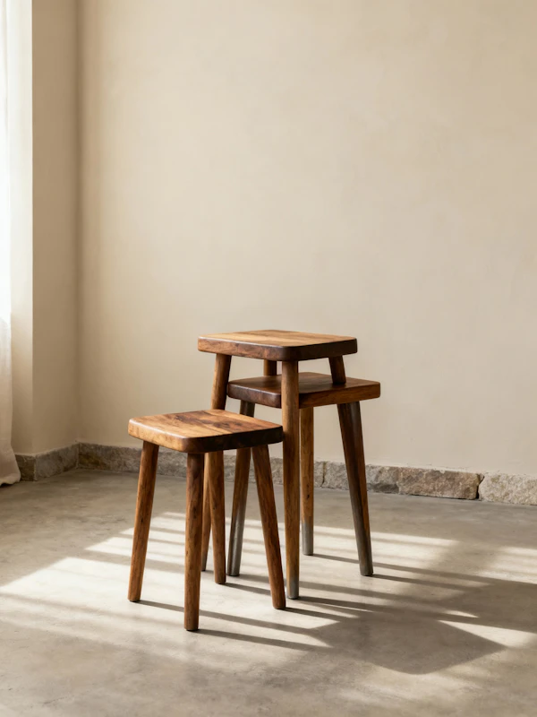 Nested Wooden Stools