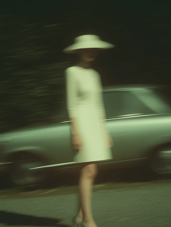 Mysterious Figure with Car