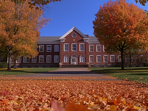 Stately Academic Building in Autumn