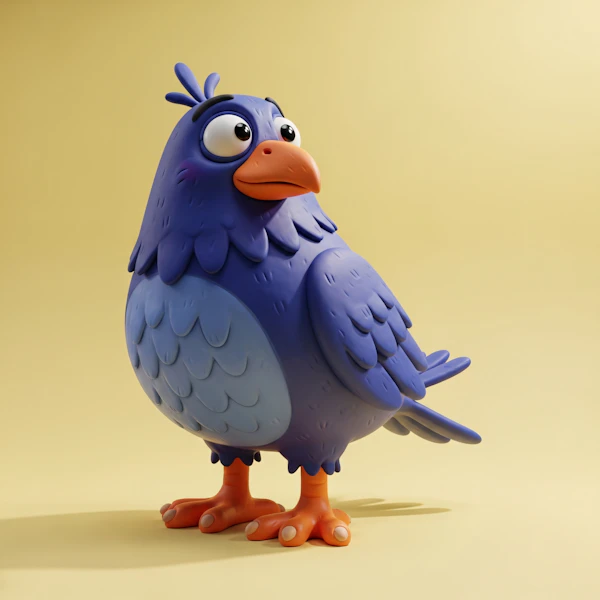 Cartoonish Blue Bird