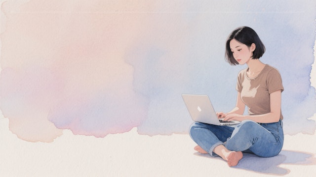Woman Working on Laptop
