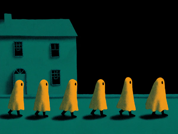 Yellow Cloaked Figures