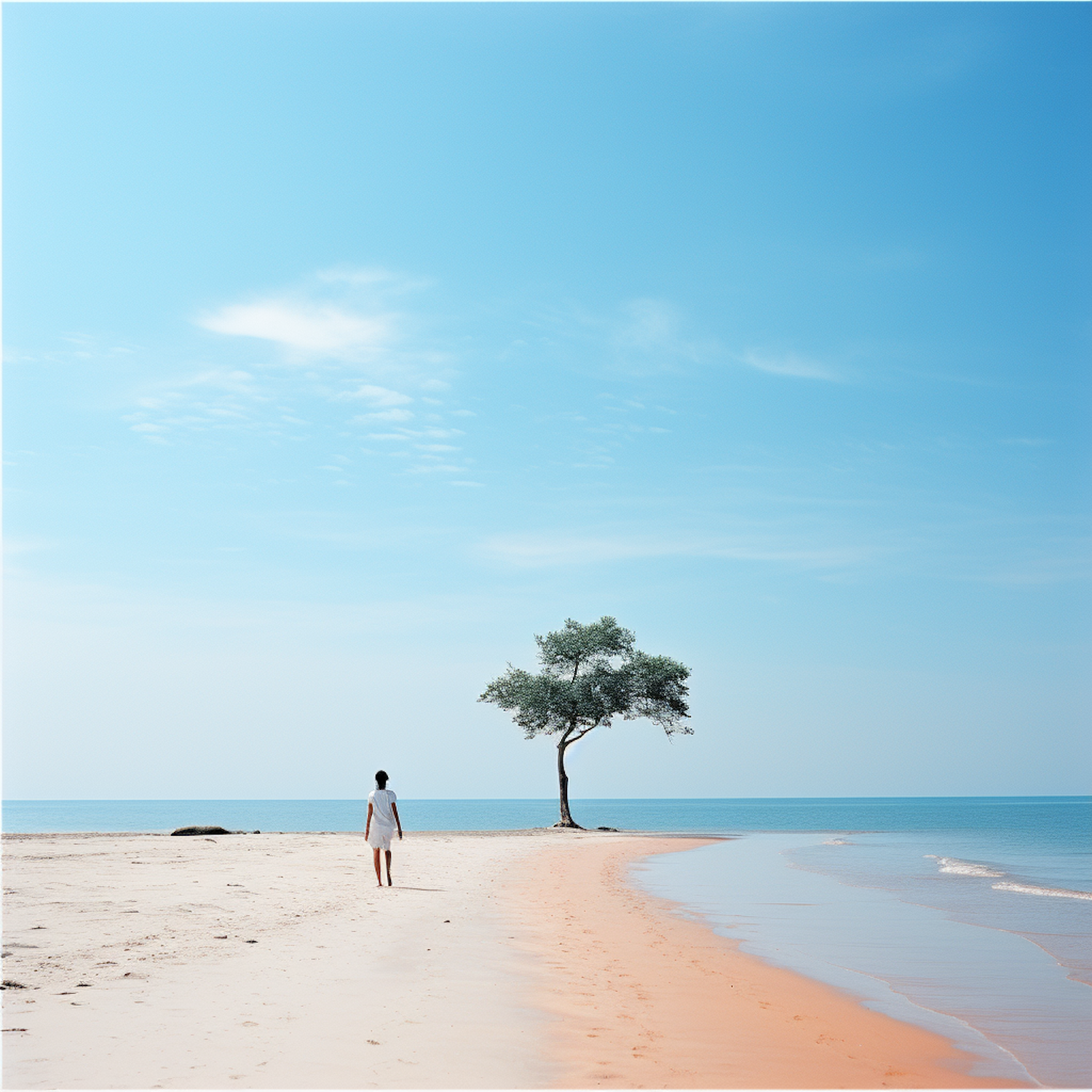 Solitary Reflections at Serene Beach