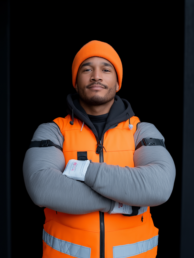 Man in High-Visibility Vest