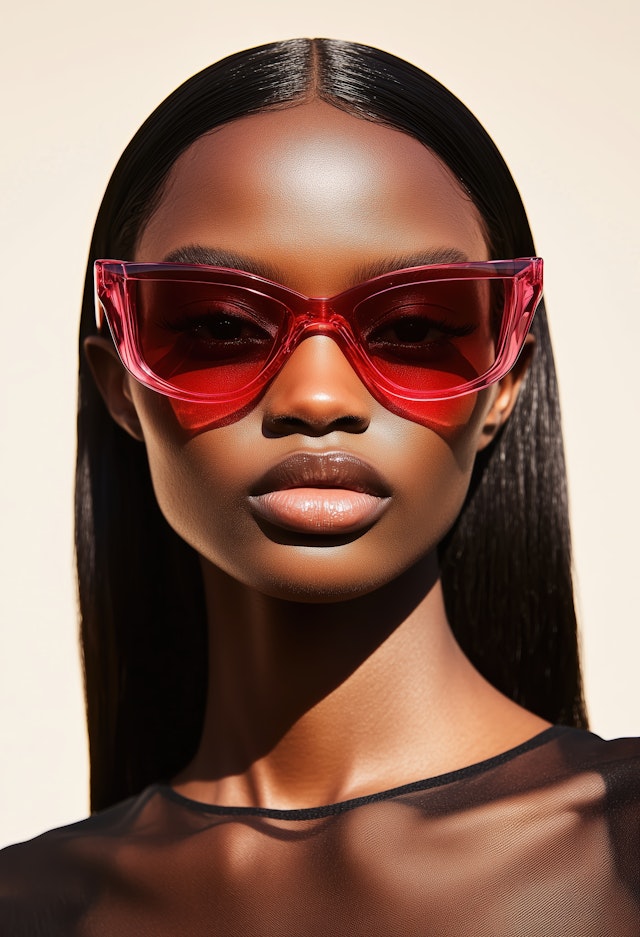 Portrait with Red-Tinted Sunglasses