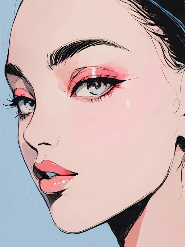 Ethereal Woman's Face Illustration