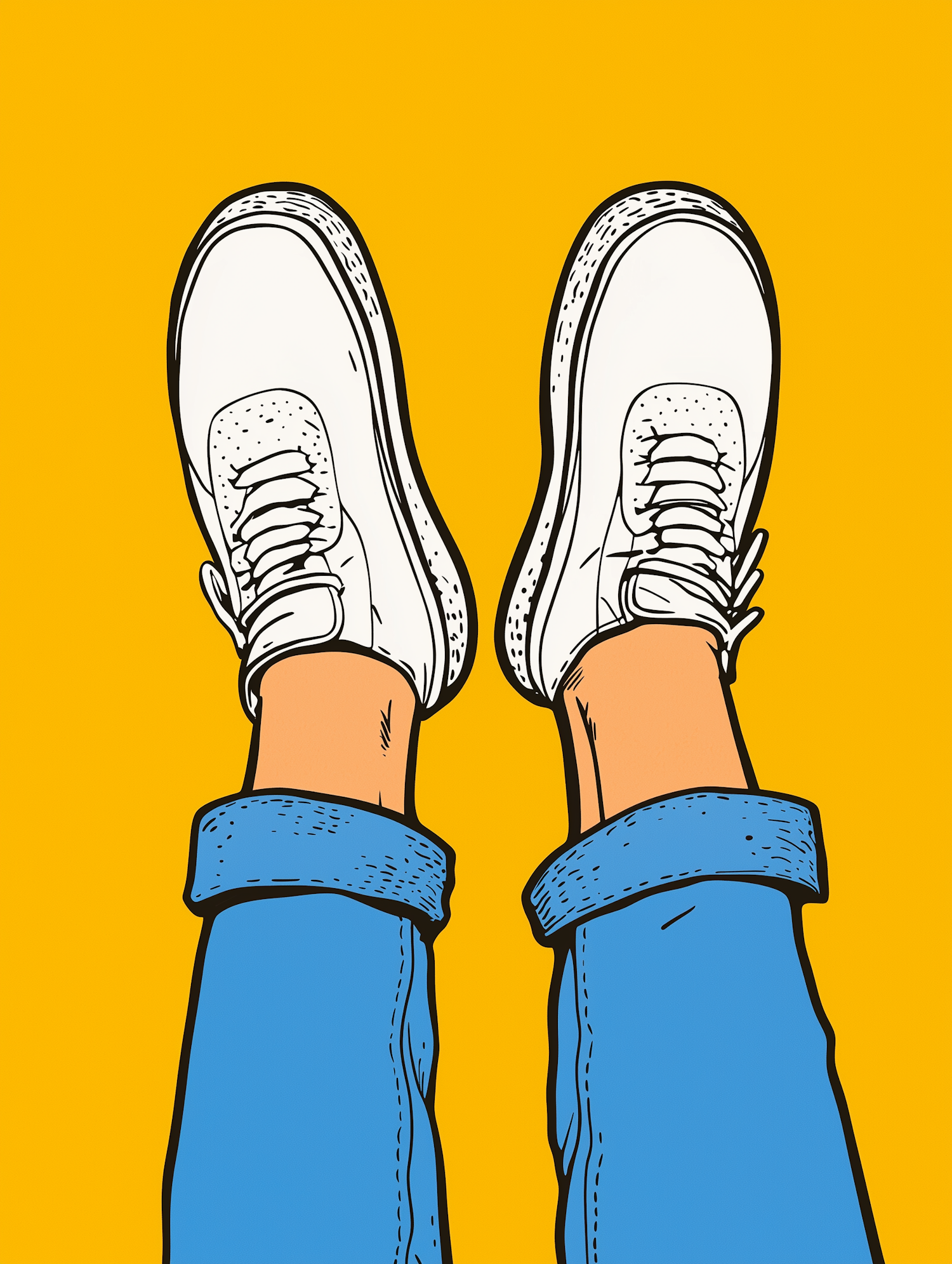 Cartoon Legs with Sneakers