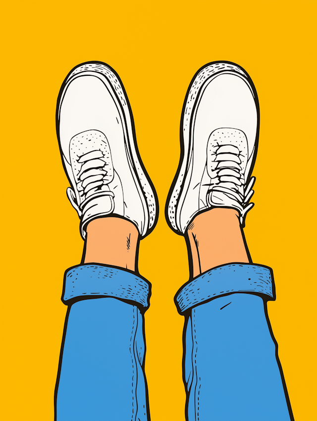 Cartoon Legs with Sneakers