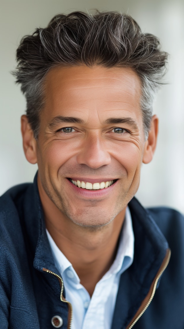 Portrait of a Smiling Middle-Aged Man