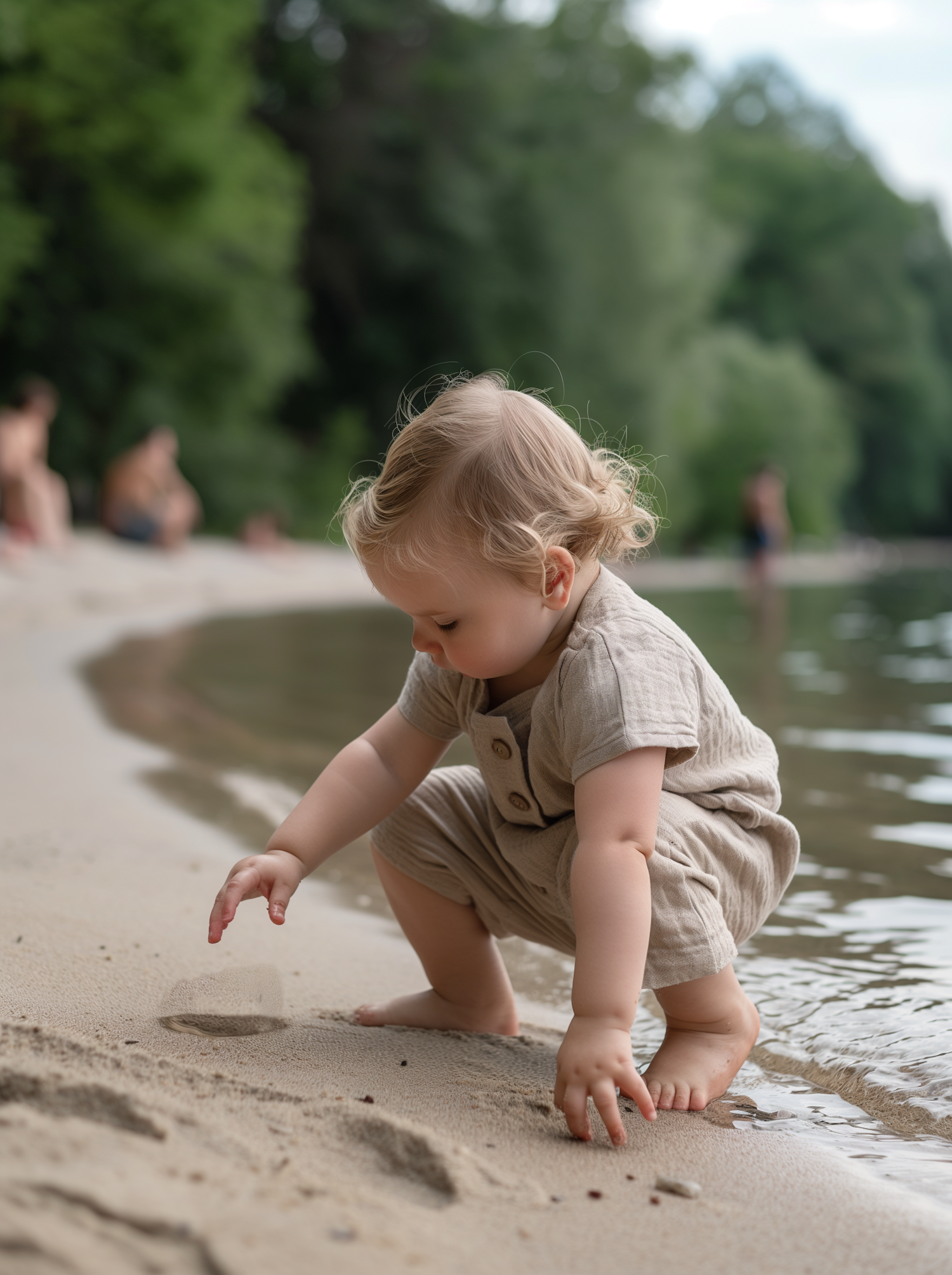 Toddler's Lakeside Discovery