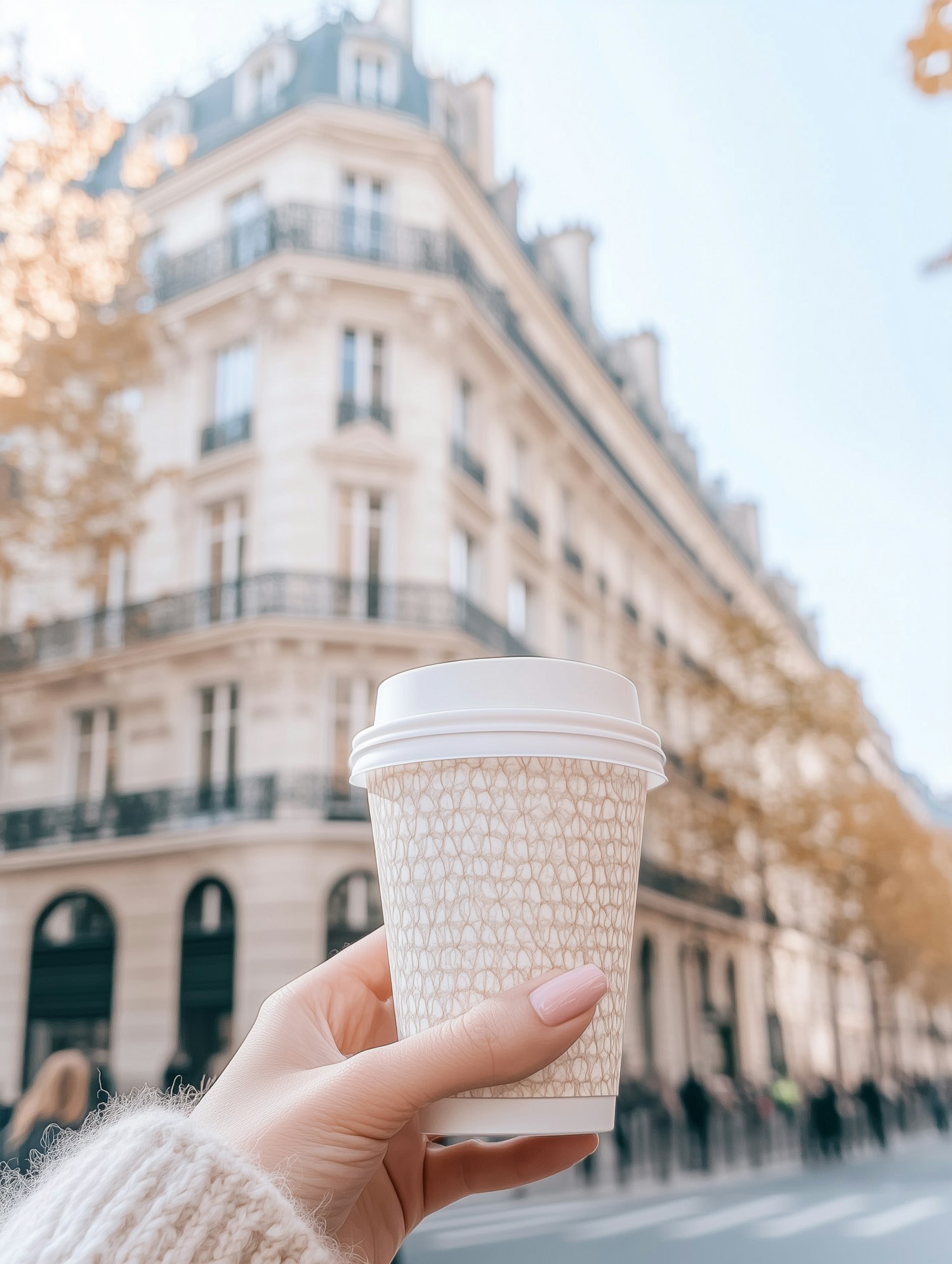 Cozy Coffee Moment in European Cityscape