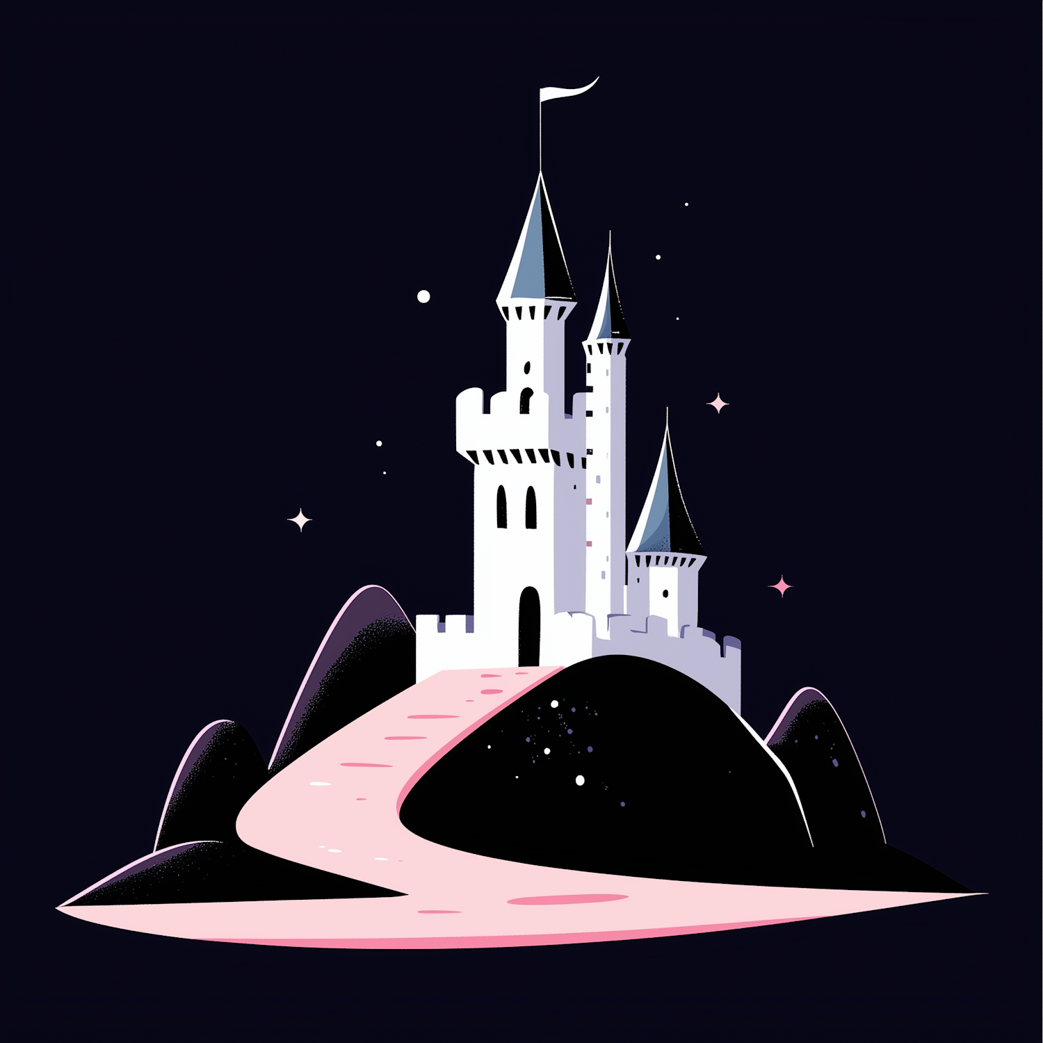 Whimsical Fantasy Castle Illustration