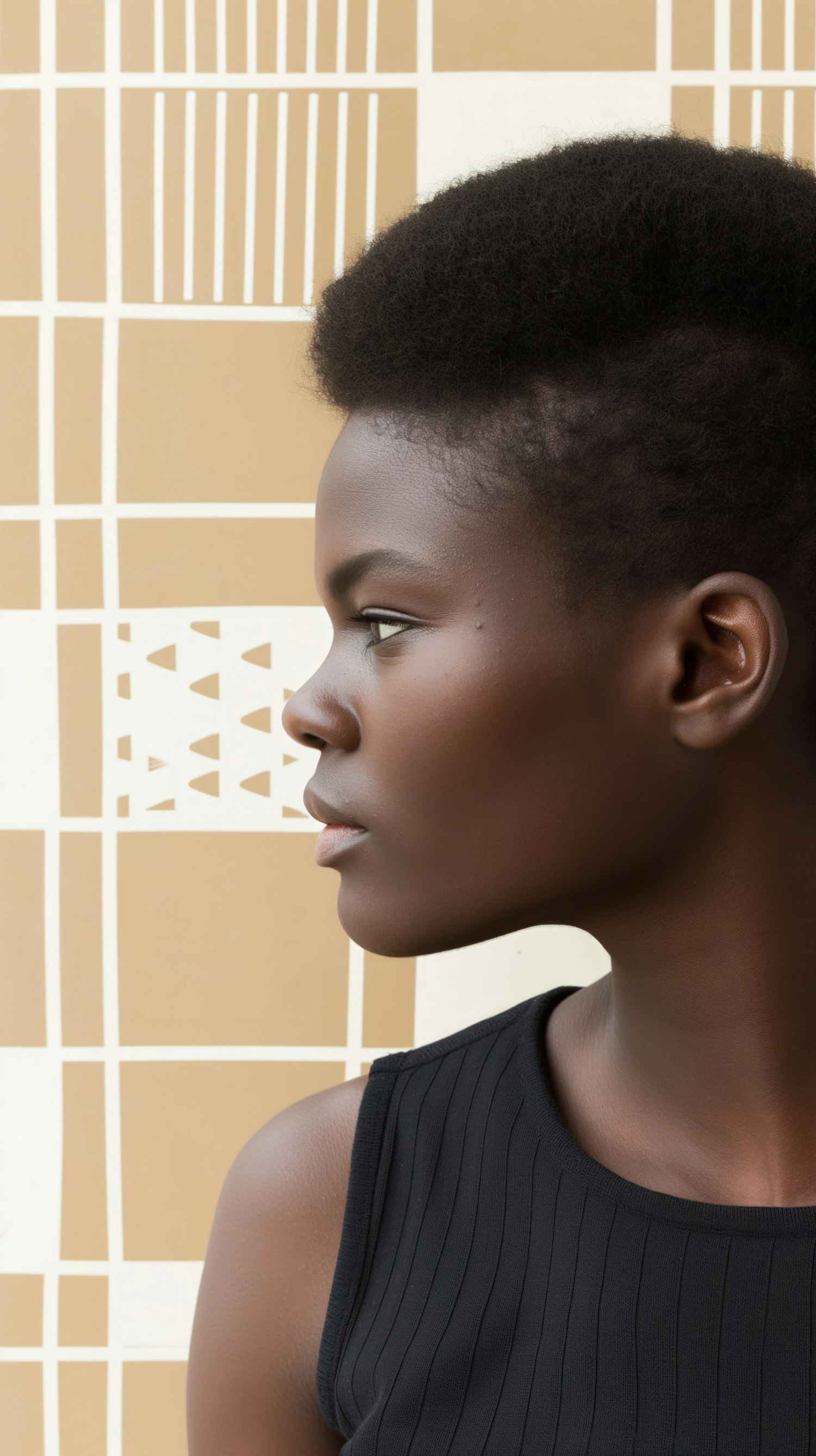 Serene Profile of a Young African Woman