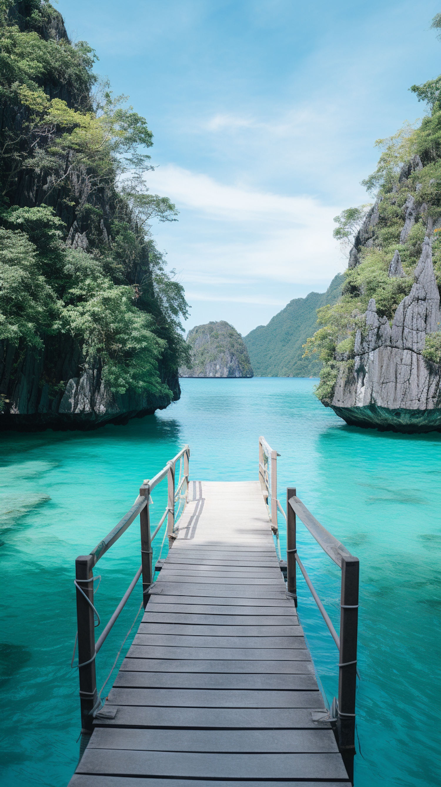 Serene Tropical Lagoon Pier