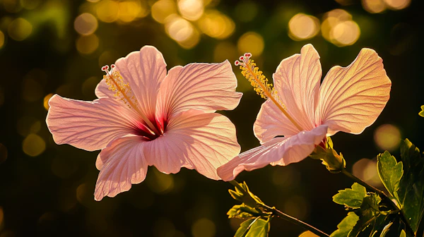 Hibiscus Flowers in Sunlight